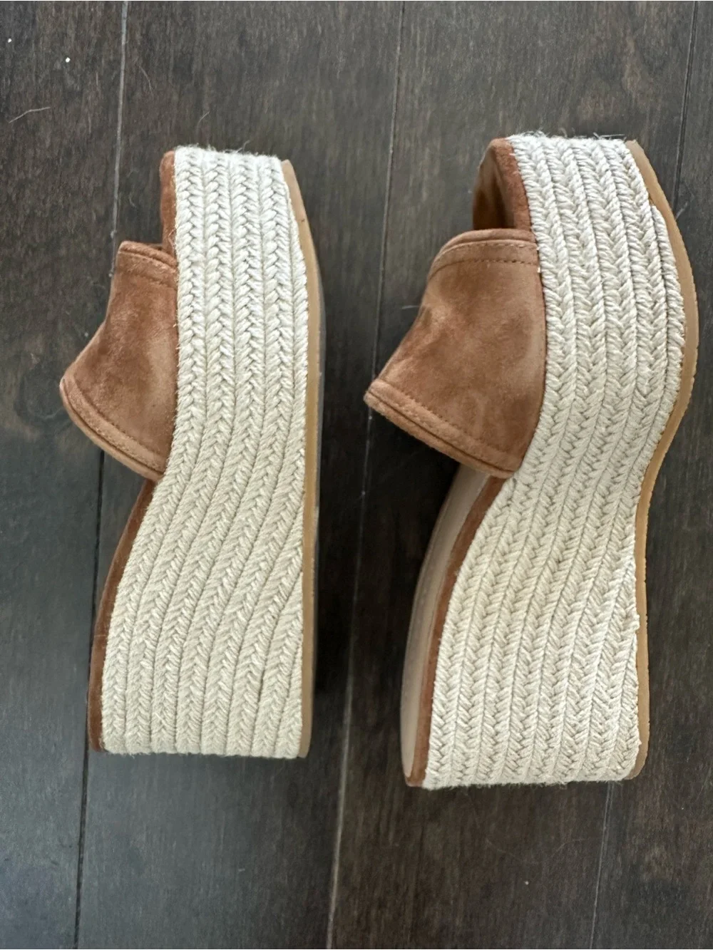 Veronica Beard Brown Suede Espadrille Wedge Slide